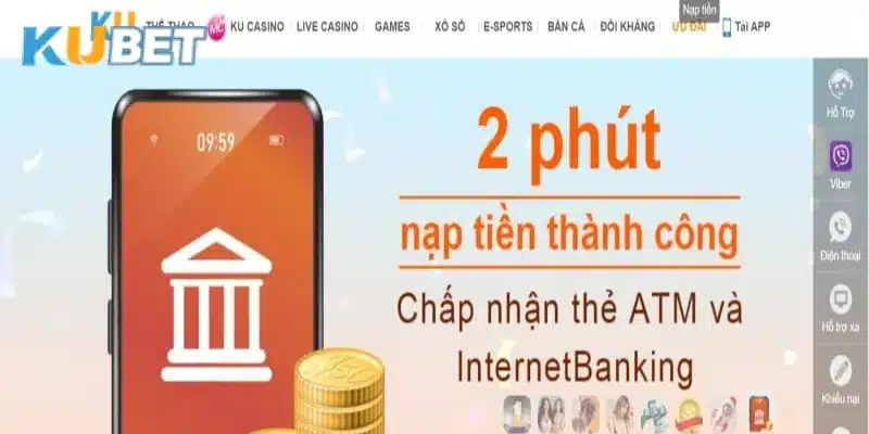 Khuyến mãi và ưu đãi đặc biệt khi nạp tiền Kubet.